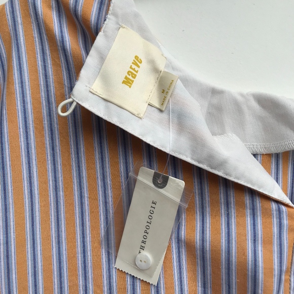 Anthropologie Maeve Striped Shift Dress Flare M - Picture 3 of 7